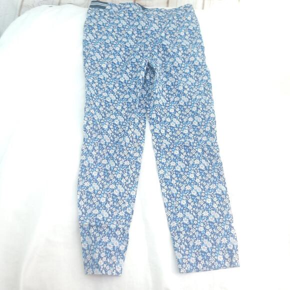 Uniqlo Blue White Floral Ankle Size 28 Pants - Picture 1 of 9